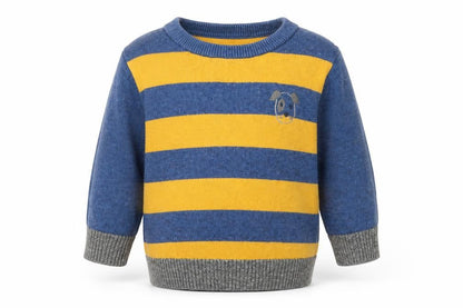 Front view of Next Baby Yellow Cotton jumper, size 6-9, Months