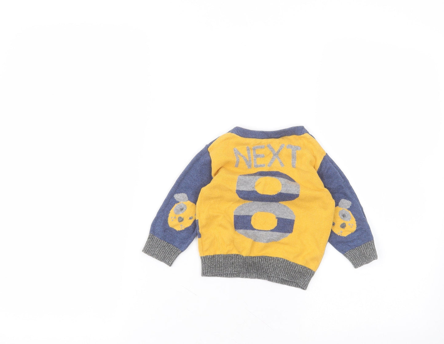 NEXT Baby Yellow  Cotton Pullover Jumper Size 6-9 Months