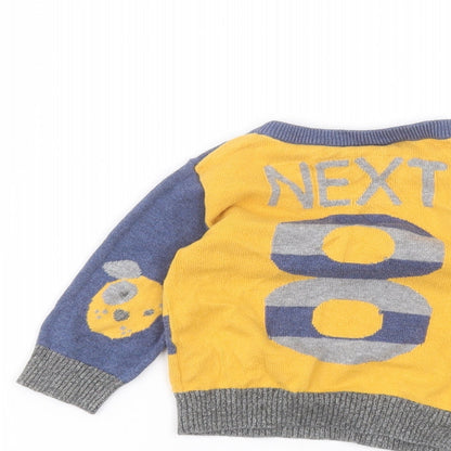 NEXT Baby Yellow  Cotton Pullover Jumper Size 6-9 Months
