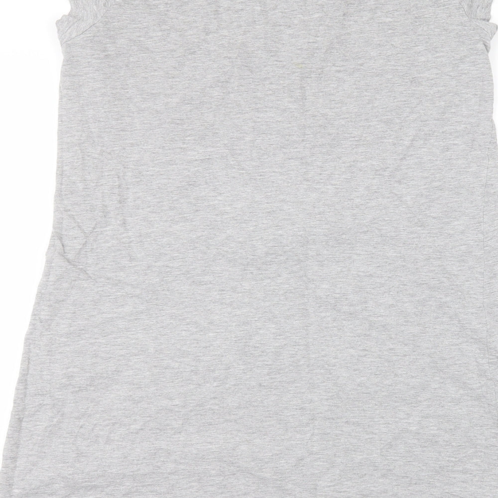 Preworn Womens Grey  Cotton Basic T-Shirt Size 12 Round Neck
