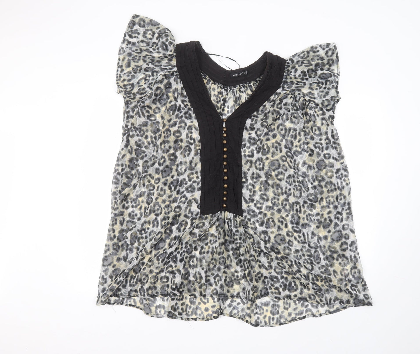 Womens UK Size 10 Atmosphere Grey Basic Blouse