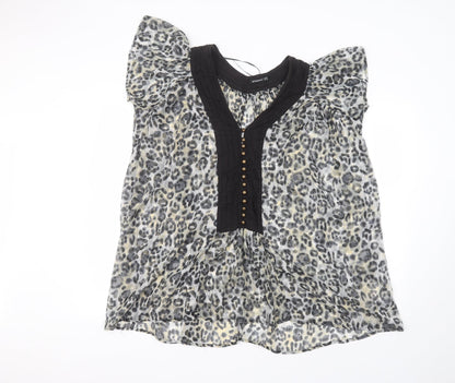 Womens UK Size 10 Atmosphere Grey Basic Blouse