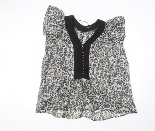 Womens UK Size 10 Atmosphere Grey Basic Blouse