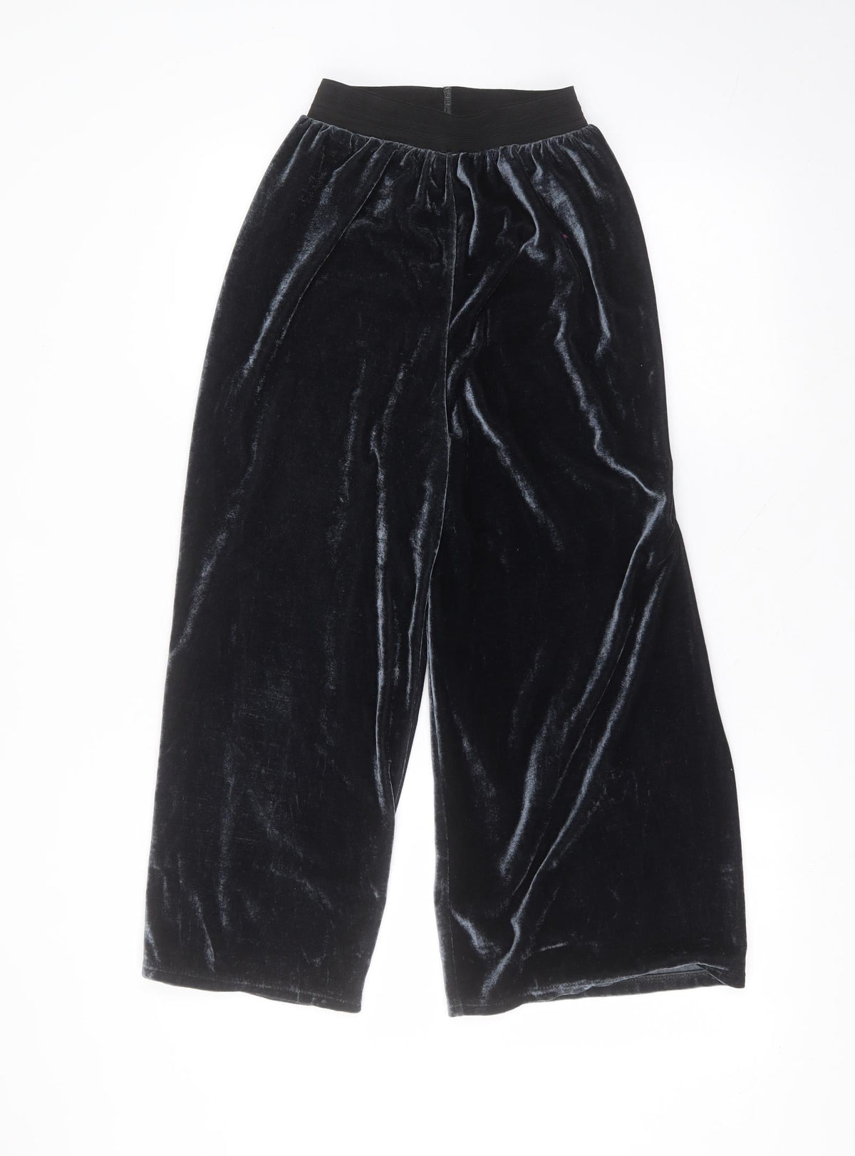 Additional front view of Yappa women’s blue polyester trousers, size UK 8, 21-inch leg regular
