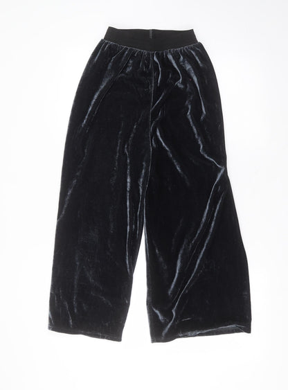 Additional front view of Yappa women’s blue polyester trousers, size UK 8, 21-inch leg regular