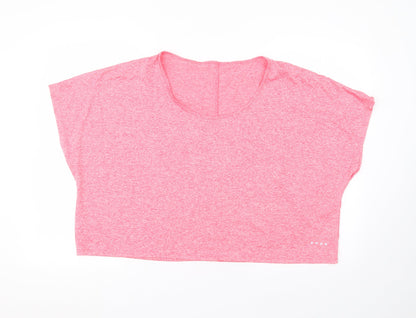 Matalan Womens Pink  Polyester Basic T-Shirt Size XL Round Neck