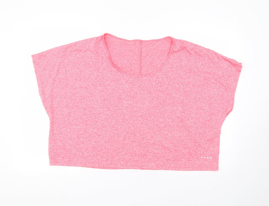 Matalan Womens Pink  Polyester Basic T-Shirt Size XL Round Neck