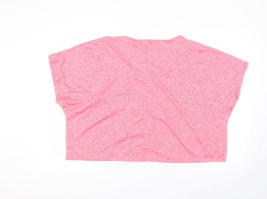 Matalan Womens Pink  Polyester Basic T-Shirt Size XL Round Neck