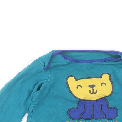 Nutmeg Boys Blue  Cotton Basic T-Shirt Size 2-3 Years Round Neck