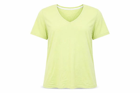 Front view of Bonmarché men’s green cotton t-shirt, size L, round neck