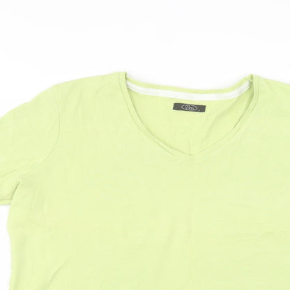 BM Mens Green  Cotton  T-Shirt Size L Round Neck
