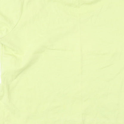 BM Mens Green  Cotton  T-Shirt Size L Round Neck