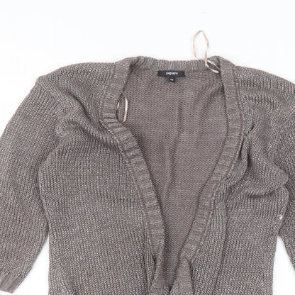 Womens UK Size 10 Papaya Grey Cardigan Jumper