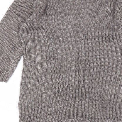 Womens UK Size 10 Papaya Grey Cardigan Jumper