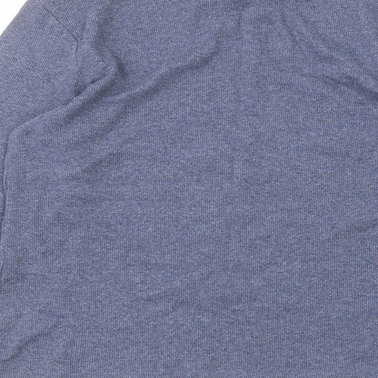 F&F Mens Blue Round Neck  Cotton Pullover Jumper Size L