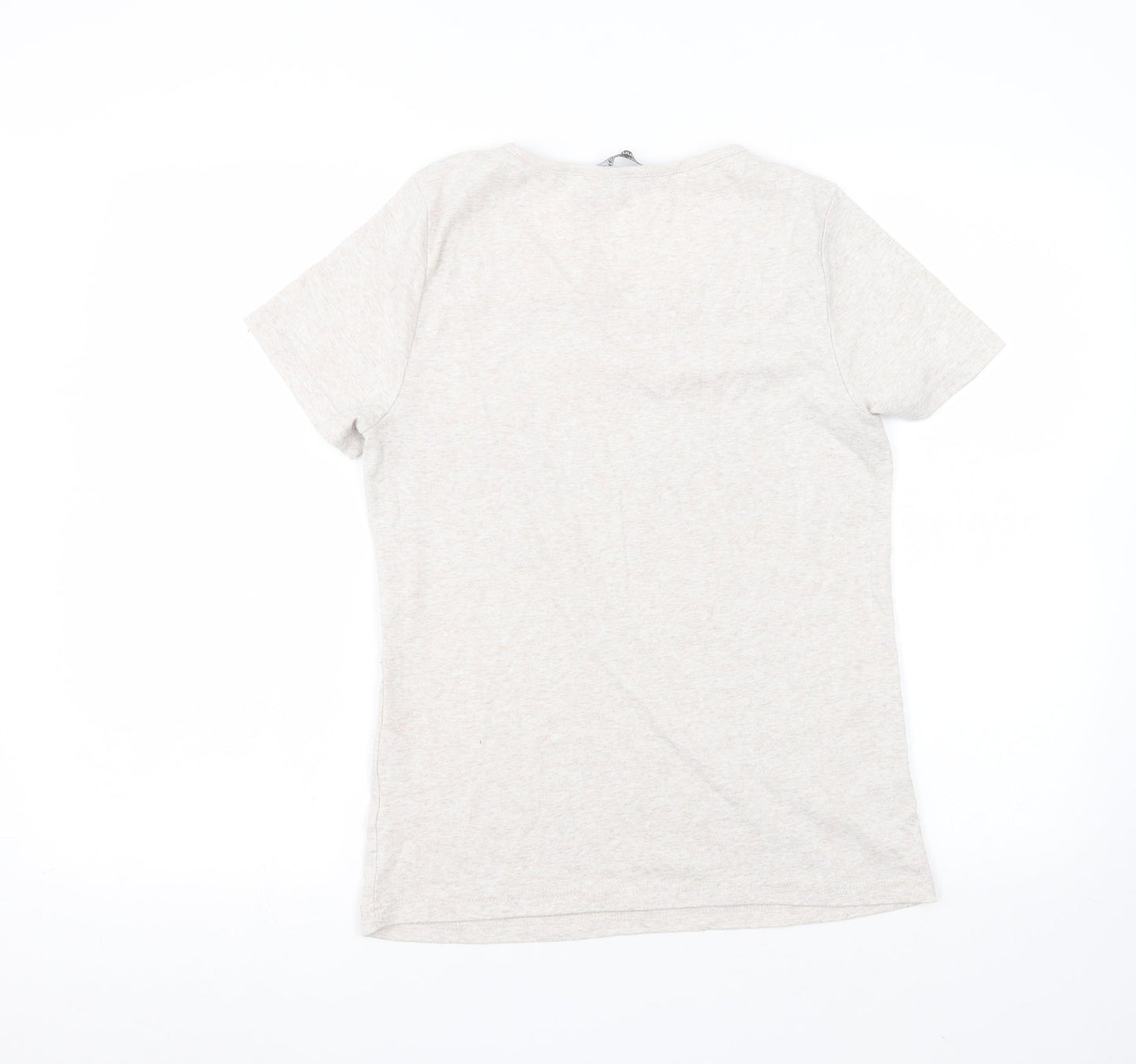 Bonmarché Womens White  Polyester Basic T-Shirt Size S Round Neck