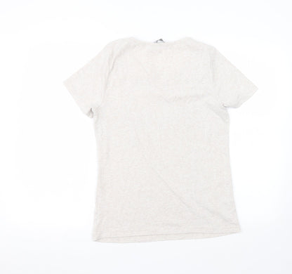 Bonmarché Womens White  Polyester Basic T-Shirt Size S Round Neck