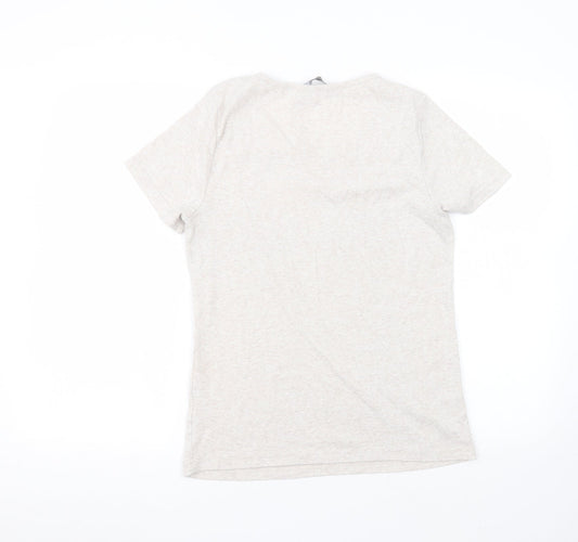 Bonmarché Womens White  Polyester Basic T-Shirt Size S Round Neck