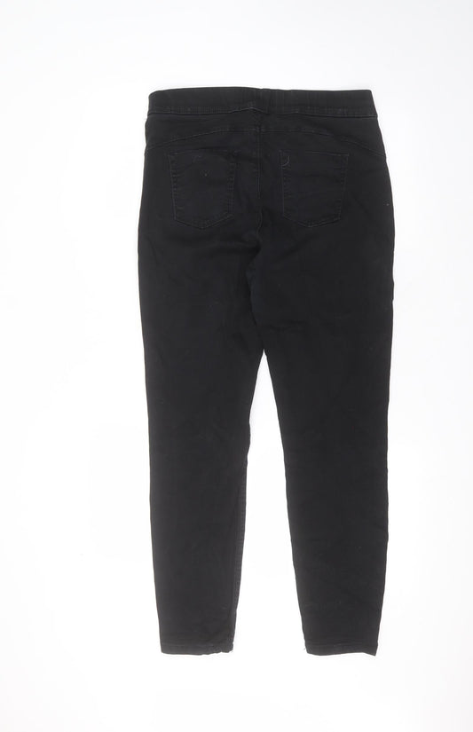 Denim & Co. Womens Black  Cotton Skinny Jeans Size 14 L27 in Regular