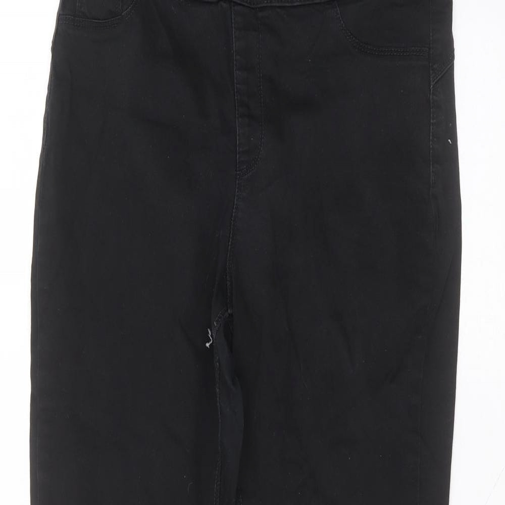 Denim & Co. Womens Black  Cotton Skinny Jeans Size 14 L27 in Regular