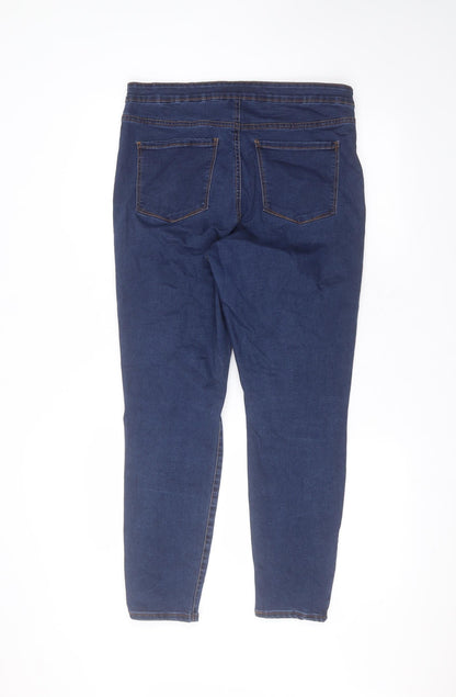 Denim & Co. Womens Blue  Cotton Skinny Jeans Size 16 L25 in Regular