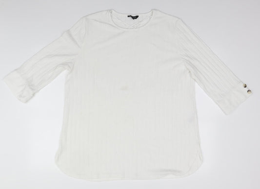 Womens UK Size XL Peacocks White Pullover Jumper
