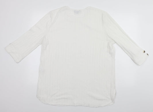 Womens UK Size XL Peacocks White Pullover Jumper