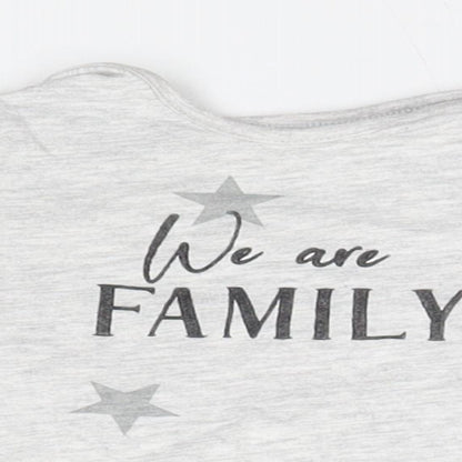 F&F Baby Grey Geometric Cotton Basic T-Shirt Size 3-6 Months Round Neck