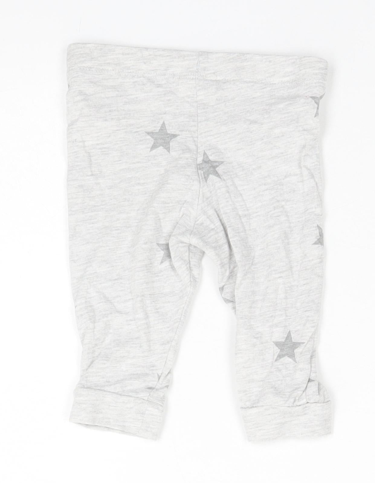 F&F Baby Grey Geometric Cotton  Pyjama Pants Size 3-6 Months