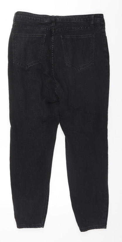 SheIn Womens Black  Cotton Straight Jeans Size XL L25 in Regular