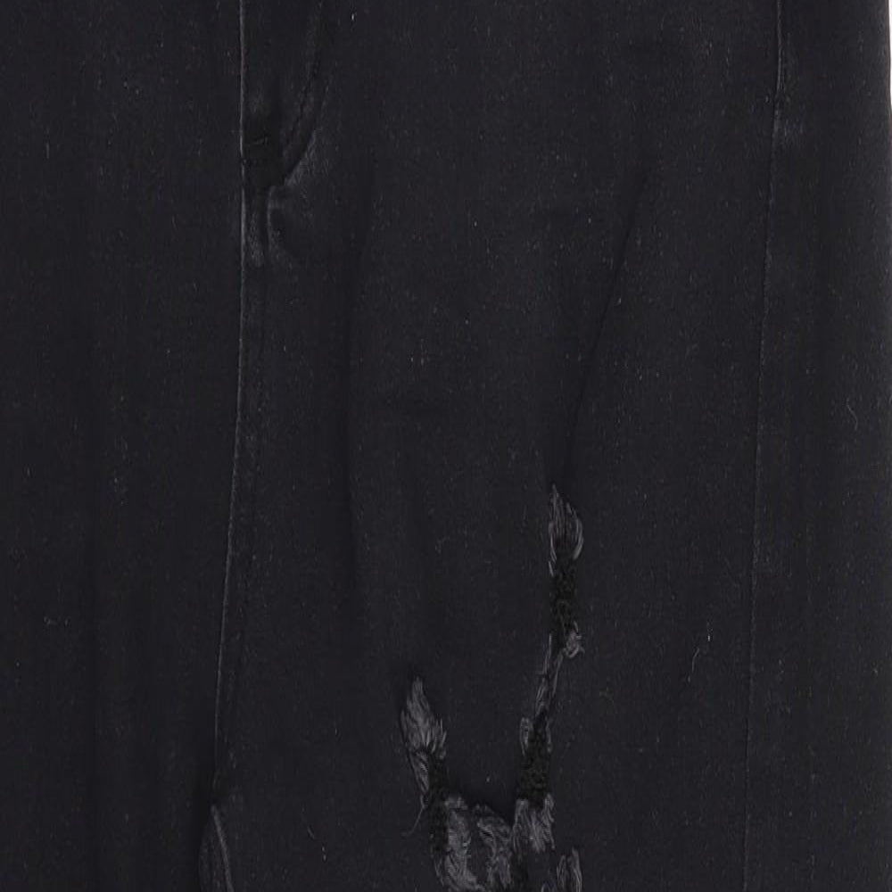 SheIn Womens Black  Cotton Straight Jeans Size XL L25 in Regular