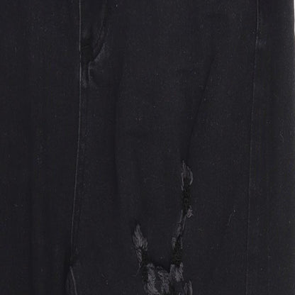 SheIn Womens Black  Cotton Straight Jeans Size XL L25 in Regular