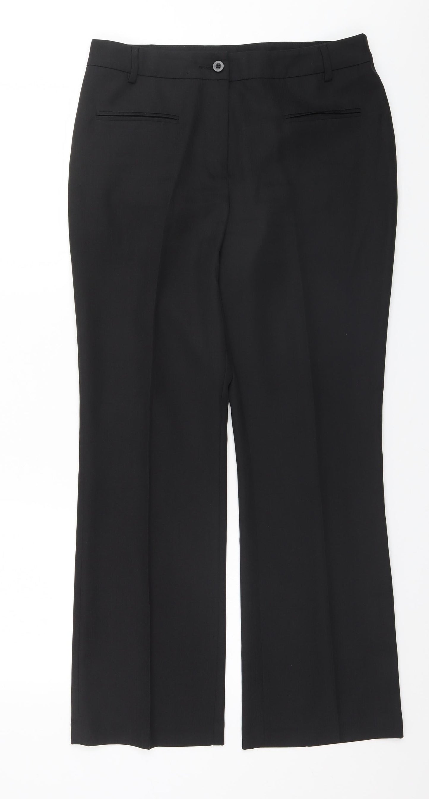 TU Womens Black  Polyester Trousers  Size 12 L28 in Regular
