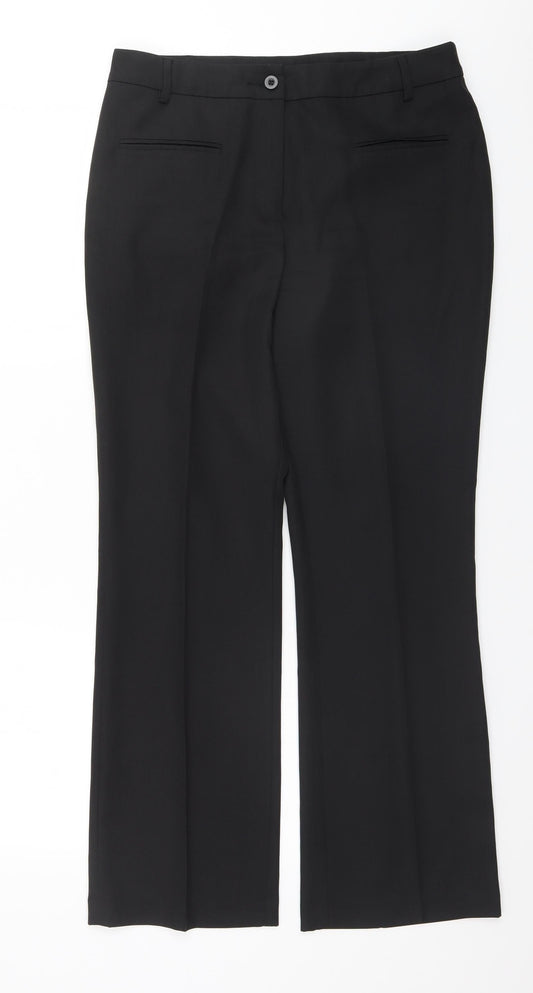 TU Womens Black  Polyester Trousers  Size 12 L28 in Regular