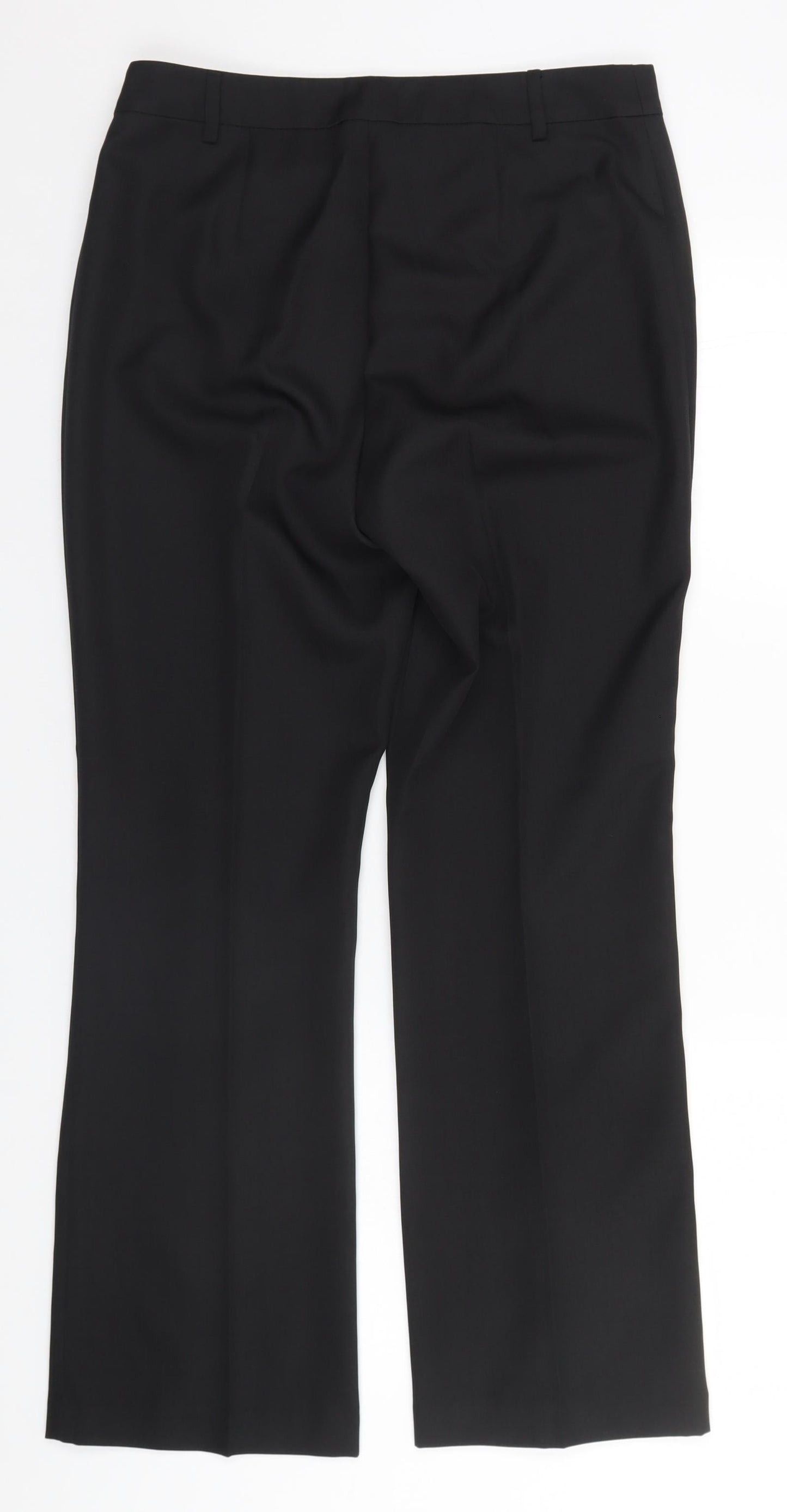 TU Womens Black  Polyester Trousers  Size 12 L28 in Regular