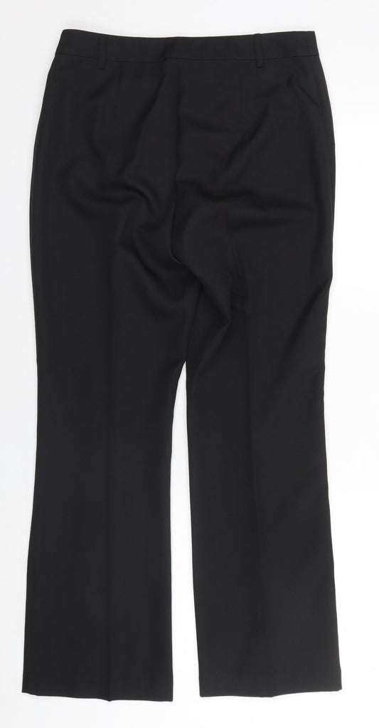 TU Womens Black  Polyester Trousers  Size 12 L28 in Regular