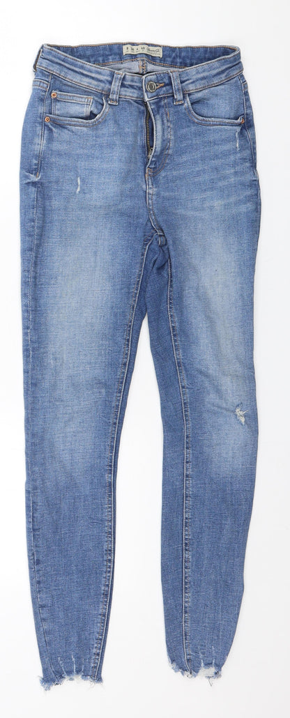 Denim & Co. Womens Beige  Cotton Skinny Jeans Size 8 L25 in Regular