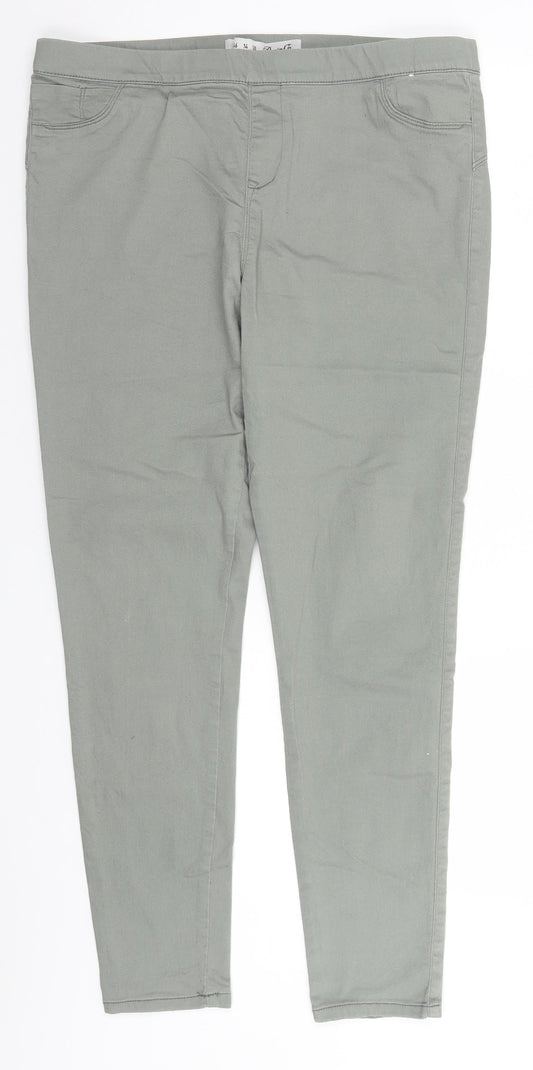 Denim & Co. Womens Grey  Cotton Trousers  Size 18 L30 in Regular