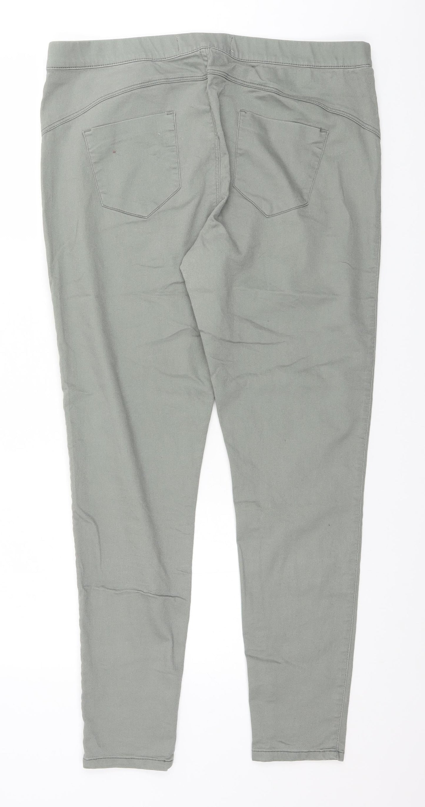 Denim & Co. Womens Grey  Cotton Trousers  Size 18 L30 in Regular