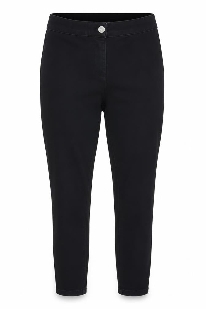 Front view of Papaya women’s black cotton jegging leggings, size UK 8, 25-inch leg