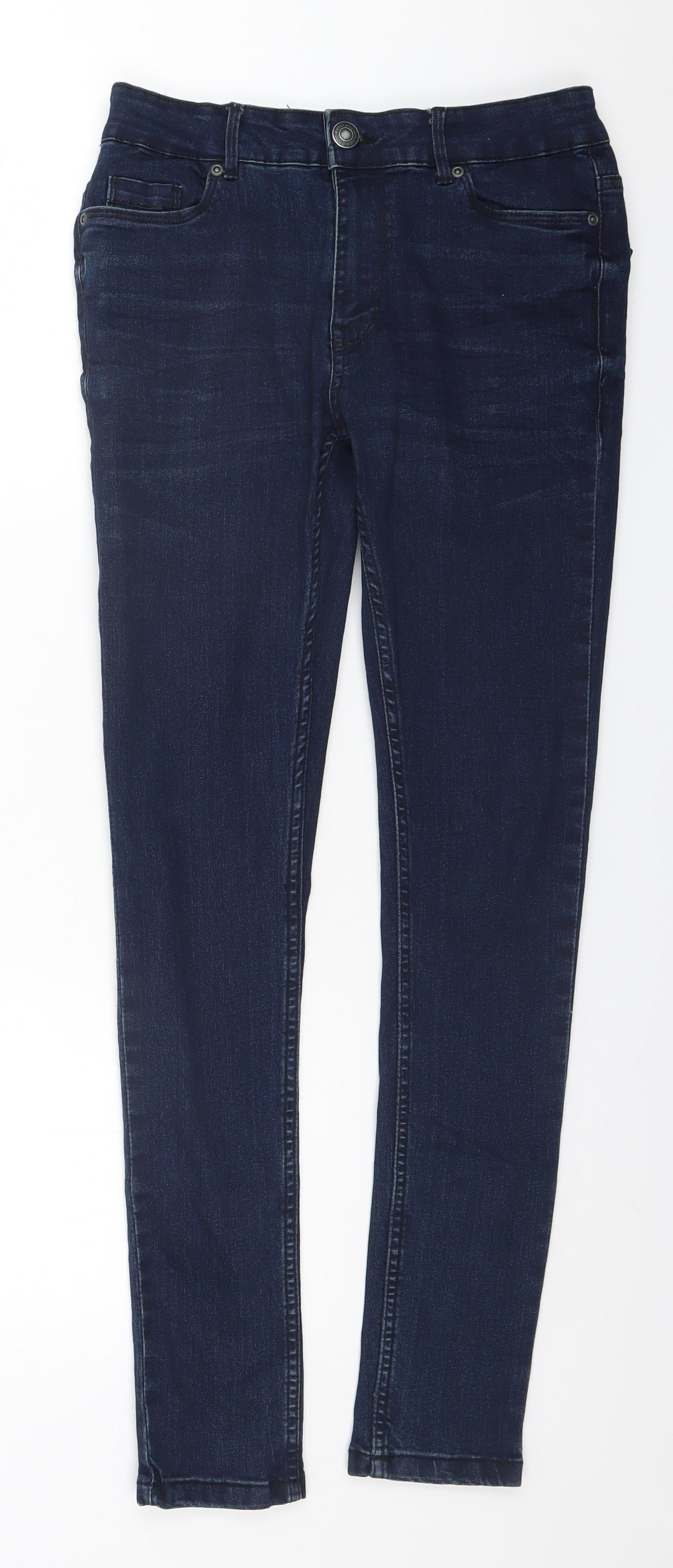 Peacocks Womens Blue  Cotton Skinny Jeans Size 30 in L31 in Regular