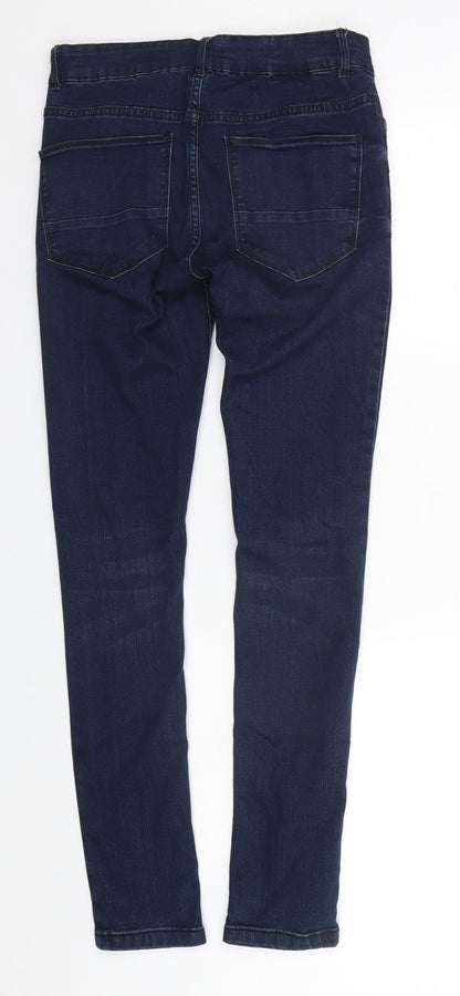 Peacocks Womens Blue  Cotton Skinny Jeans Size 30 in L31 in Regular