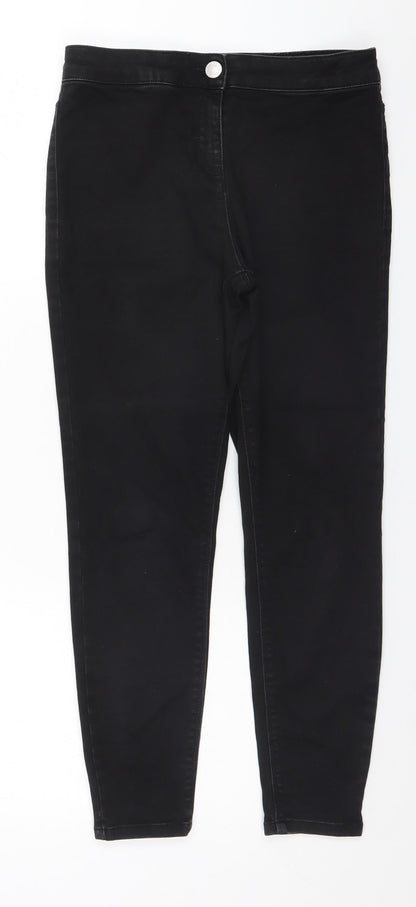 Womens UK Size 10 Papaya Regular Fit Skinny Black Jeans