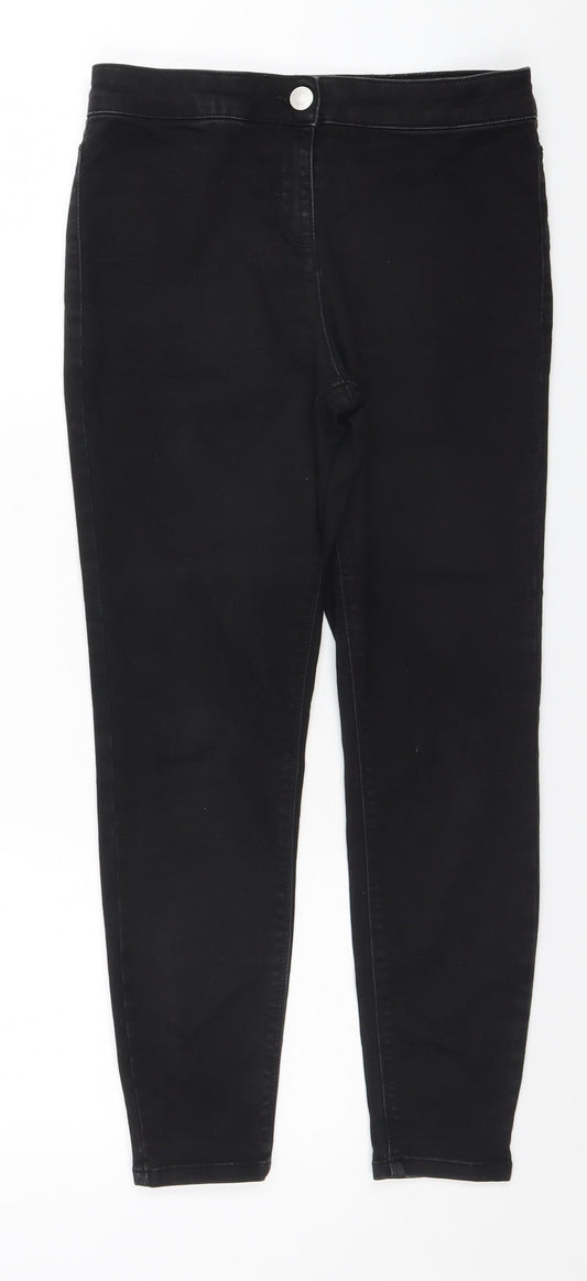 Womens UK Size 10 Papaya Regular Fit Skinny Black Jeans