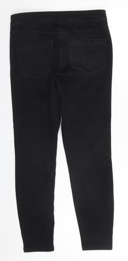 Womens UK Size 10 Papaya Regular Fit Skinny Black Jeans