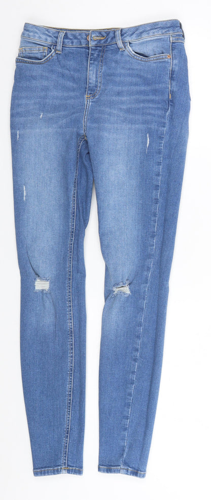 Denim & Co. Womens Blue   Straight Jeans Size 8 L28 in Regular