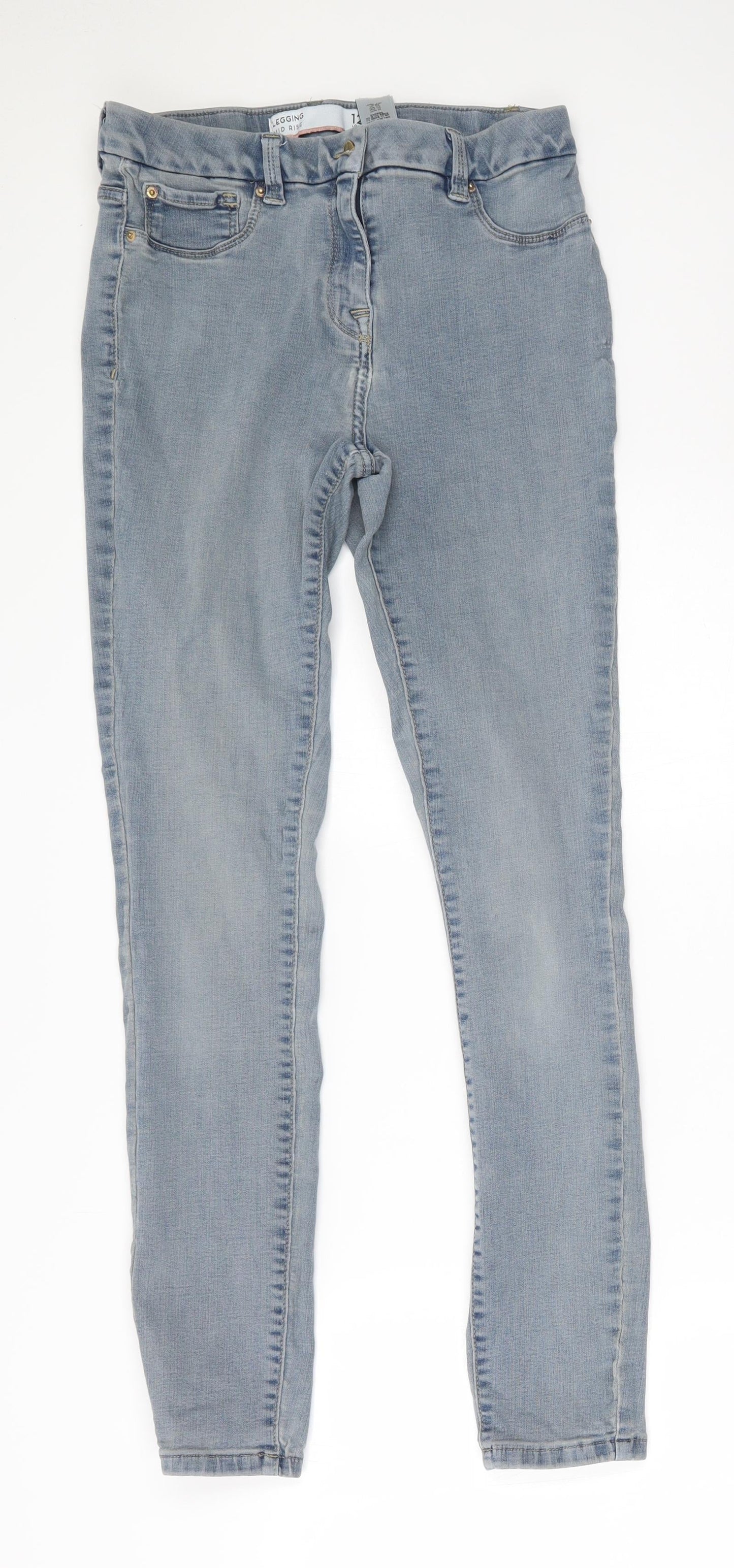 Womens UK Size 12 NEXT Regular Fit Jegging Blue Trousers