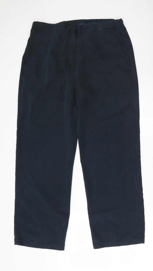 Womens UK Size 14 Casual Club Regular Fit  Blue Trousers