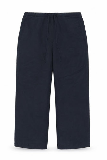 Front view of Casual Club women’s blue viscose trousers, size UK 14, 26-inch leg regular zip - drawstring