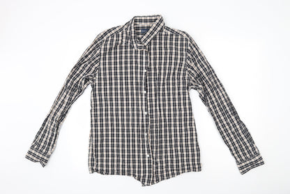 Mens UK Size M Easy Black  Button-Up Long Sleeve Casual Shirt